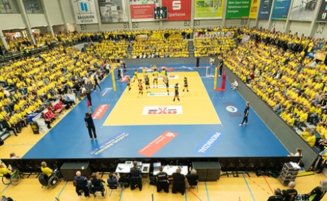 Ausschnitt von einem Volleyballspiel SSC Palmberg Schwerin