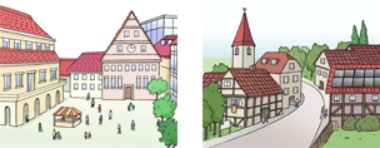 Stadt und Dorf